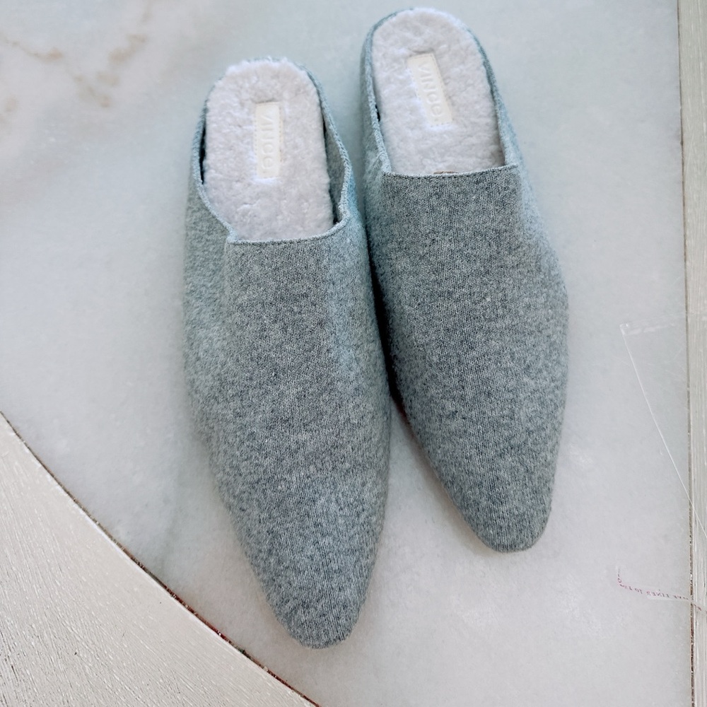 Vince Soft Gray Mules
